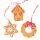 Set decor turtă dulce polirășină 6 x 5cm pentru utilizare creativă sau pentru bradul de Crăciun