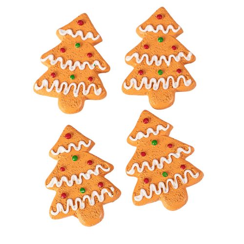 Set decor turtă dulce polirășină 4 x 3cm pentru utilizare creativă – brad