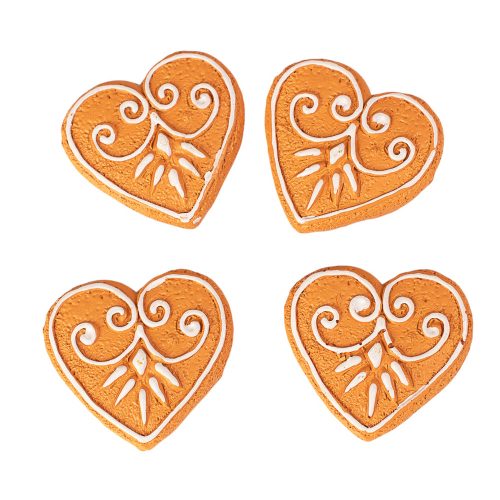 Set decor turtă dulce polirășină 4 x 3cm pentru utilizare creativă – inimă