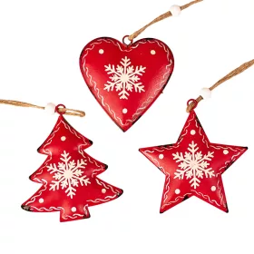   Set decorațiuni Crăciun, metal, 6.5cm, pentru utilizare creativă sau brad de Crăciun