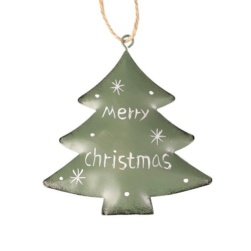 Decor brad metal 9 x 9cm pentru utilizare creativă sau pentru bradul de Crăciun – Verde