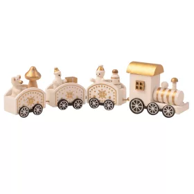 Locomotivă Crăciun, trenuleț 20 x 5 x 2.5cm - Alb