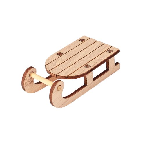 Decorațiune sanie lemn 3 x 6cm – Natur