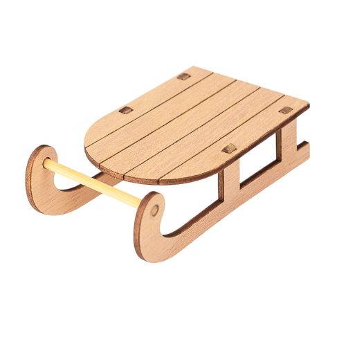 Decorațiune sanie lemn 5 x 9cm – Natur