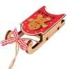 Decorațiune sanie cu om de turtă dulce, lemn, 10.5 x 4.5 x 2.6cm - Roșu
