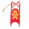 Decorațiune sanie cu omuleț turtă dulce lemn 10.5 x 4.5 x 2.6cm – Roșu
