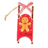 Decorațiune sanie cu om de turtă dulce, lemn, 10.5 x 4.5 x 2.6cm - Roșu
