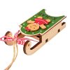 Decorațiune sanie cu omuleț turtă dulce lemn 10.5 x 4.5 x 2.6cm – Verde