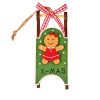 Decorațiune sanie cu omuleț turtă dulce lemn 10.5 x 4.5 x 2.6cm – Verde