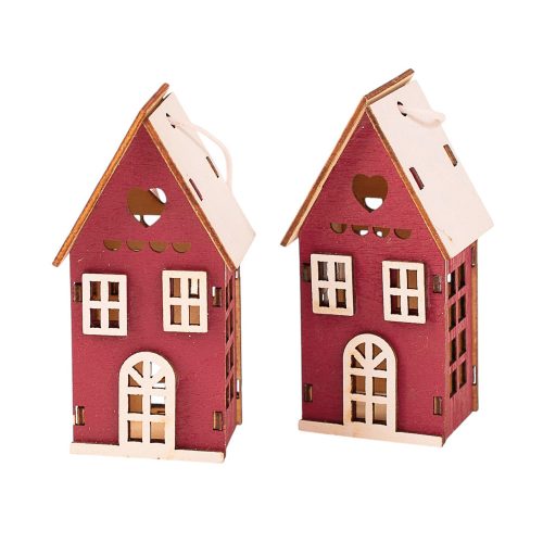 Set căsuțe 3D din lemn 4 x 3 x 7.5cm pentru utilizare creativă sau pentru bradul de Crăciun – Roșu