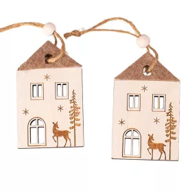   Set decorațiuni căsuțe, 4.8 x 8cm, pentru utilizare creativă sau brad de Crăciun