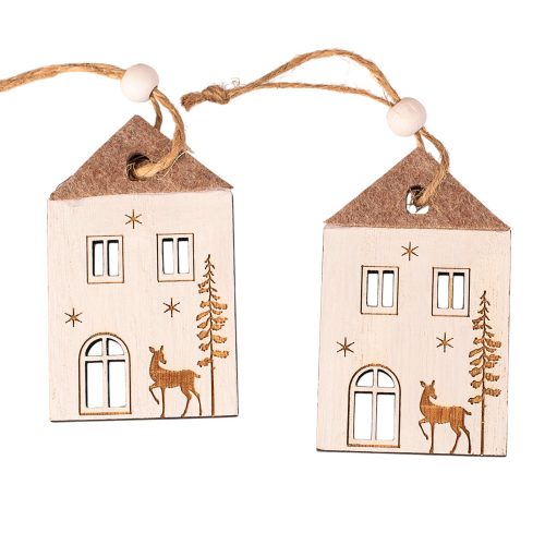 Set decor căsuțe 4.8 x 8cm pentru utilizare creativă sau pentru bradul de Crăciun