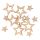 Set decorativ de Crăciun stele din lemn 2-4 cm 12 buc. – Natur