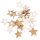 Set decorativ de Crăciun stele din lemn 35 cm 24 buc. – Mix natur/alb