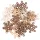 Set decorațiuni Crăciun, fulgi de nea din lemn, 4cm, 24 buc - Mix maro/alb