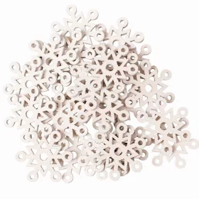   Set decorațiuni Crăciun, fulgi de nea din lemn, 4cm, 24 buc - Alb
