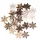 Set decorațiuni Crăciun, fulgi de nea din lemn, 2.5cm, 24 buc - Mix maro/alb