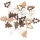 Set decorațiuni Crăciun, brazi din lemn, 2.5cm, 24 buc - Mix maro/alb