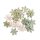 Set decorativ de Crăciun fulgi de zăpadă din lemn 3cm 24 buc. – Mix verde/alb