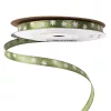 Panglică de satin cu fulgi de zăpadă 6mm x 20m - Verde mușchi