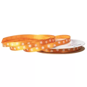 Panglică de satin cu fulgi de zăpadă 6mm x 20m - Bronz