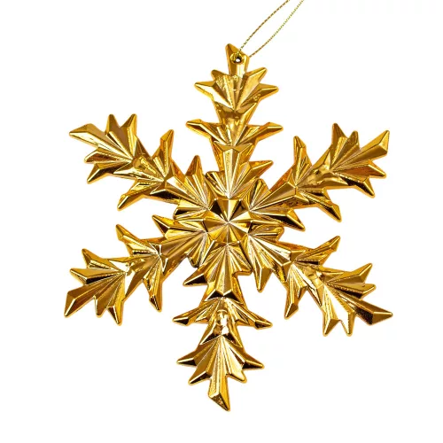 Decor de Crăciun fulg de zăpadă acrilic 12.5cm - Auriu