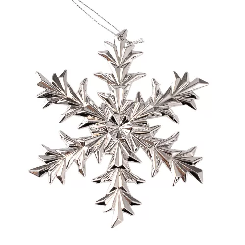 Decor de Crăciun fulg de zăpadă acrilic 12.5cm - Argintiu