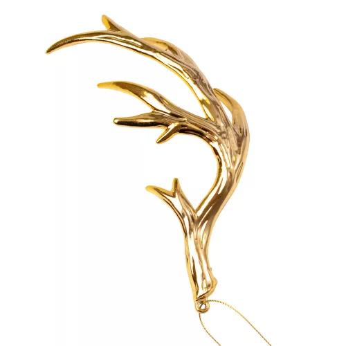 Decor de Crăciun coarne acrilice 17.5 x 8cm - Auriu