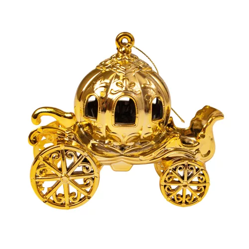 Decor de Crăciun trăsură acrilică 11 x 9cm - Auriu