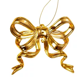 Decor de Crăciun fundiță acrilică 8 x 9cm - Auriu