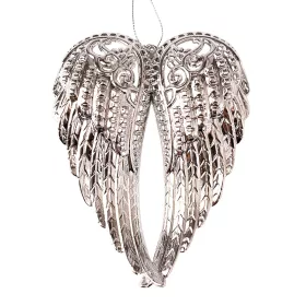  Decor de Crăciun aripi de înger acrilice 15 x 11cm - Argintiu