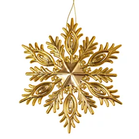 Decor de Crăciun fulg de zăpadă acrilic 12.5cm - Auriu