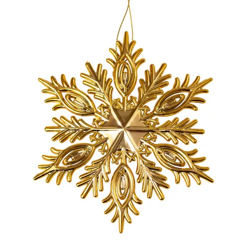 Decor de Crăciun fulg de zăpadă acrilic 12.5cm - Auriu