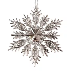 Decor de Crăciun fulg de zăpadă acrilic 12.5cm - Argintiu