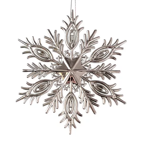 Decor de Crăciun fulg de zăpadă acrilic 12.5cm - Argintiu