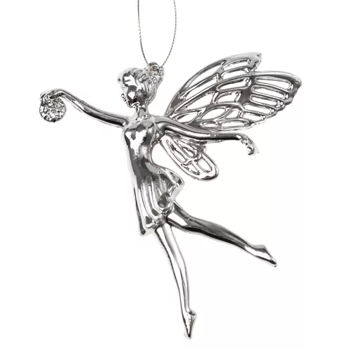 Decor de Crăciun zână acrilică 11.3 x 12cm - Argintiu