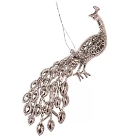   Decor de Crăciun păun acrilic 19.5 x 6.5 x 2.5cm - Argintiu