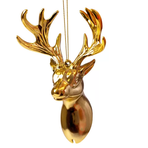 Decor de Crăciun cap de ren acrilic 14 x 9cm - Auriu
