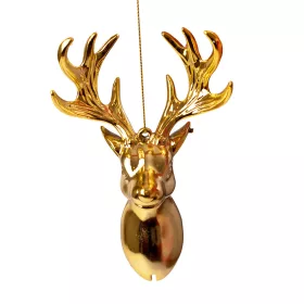 Decor de Crăciun cap de ren acrilic 14 x 9cm - Auriu