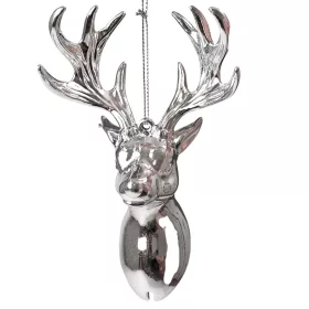 Decor de Crăciun cap de ren acrilic 14 x 9cm - Argintiu