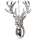 Decor de Crăciun cap de ren acrilic 14 x 9cm - Argintiu