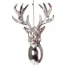 Decor de Crăciun cap de ren acrilic 14 x 9cm - Argintiu