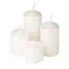 Set lumânări cilindrice de Advent în trepte, Ø40 x 40/55/70/85mm - Metalizat alb sidefat