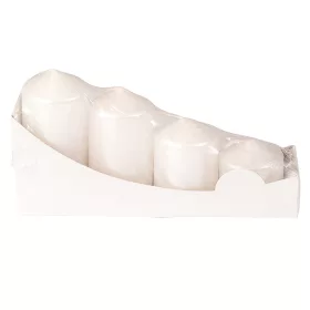   Set lumânări cilindrice de Advent în trepte, Ø40 x 40/55/70/85mm - Metalizat alb sidefat