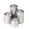Set lumânări cilindrice de Advent în trepte, Ø40 x 40/55/70/85mm - Metalizat argintiu