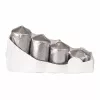 Set lumânări cilindrice de Advent în trepte, Ø40 x 40/55/70/85mm - Metalizat argintiu