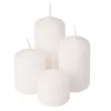 Set lumânări cilindrice de Advent în trepte, Ø40 x 40/55/70/85mm - Mat alb