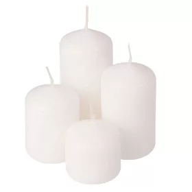   Set lumânări cilindrice de Advent în trepte, Ø40 x 40/55/70/85mm - Mat alb