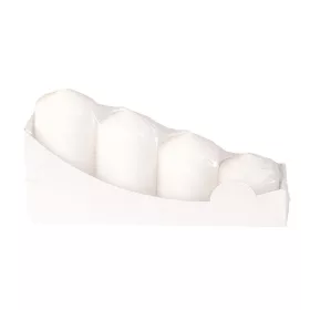   Set lumânări cilindrice de Advent în trepte, Ø40 x 40/55/70/85mm - Mat alb