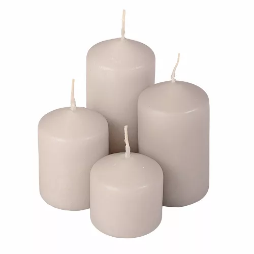 Set lumânări cilindrice de Advent în trepte, Ø40 x 40/55/70/85mm - Mat gri